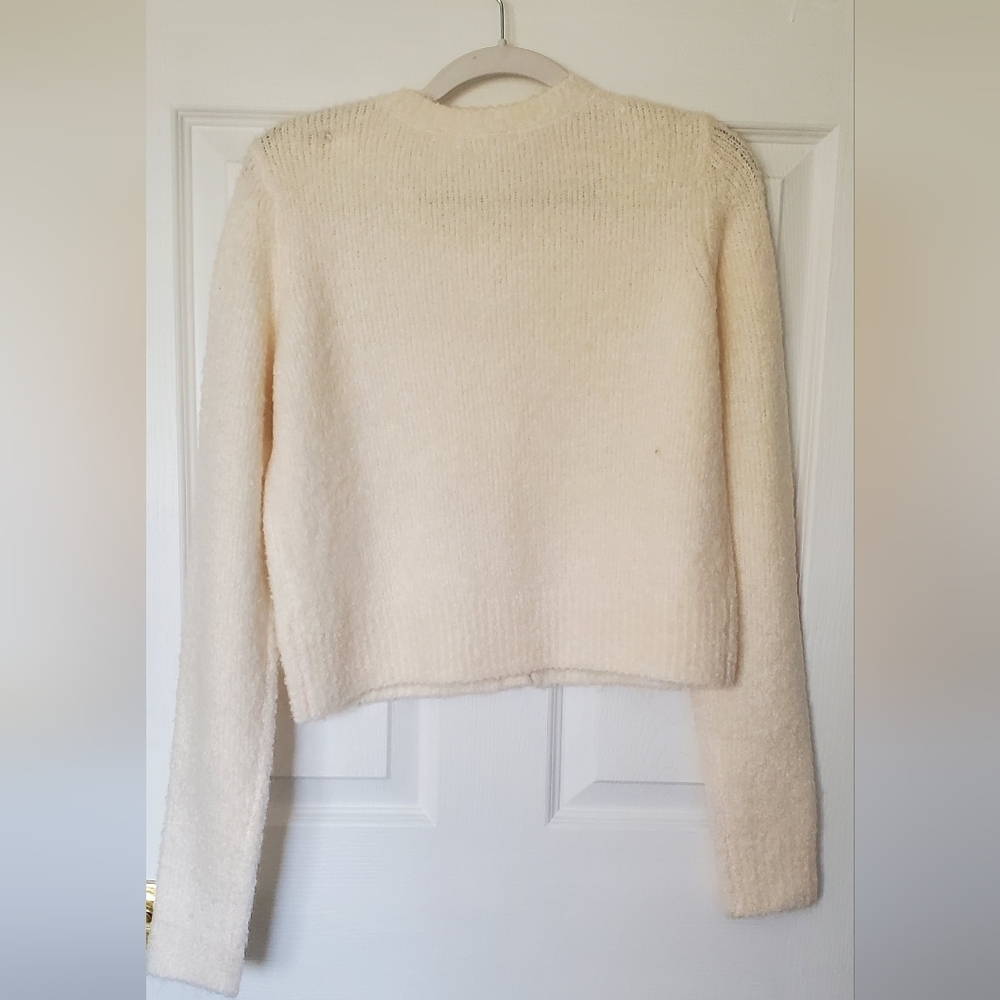 Cream Button-Up Women Sweater - Picture 4 of 5